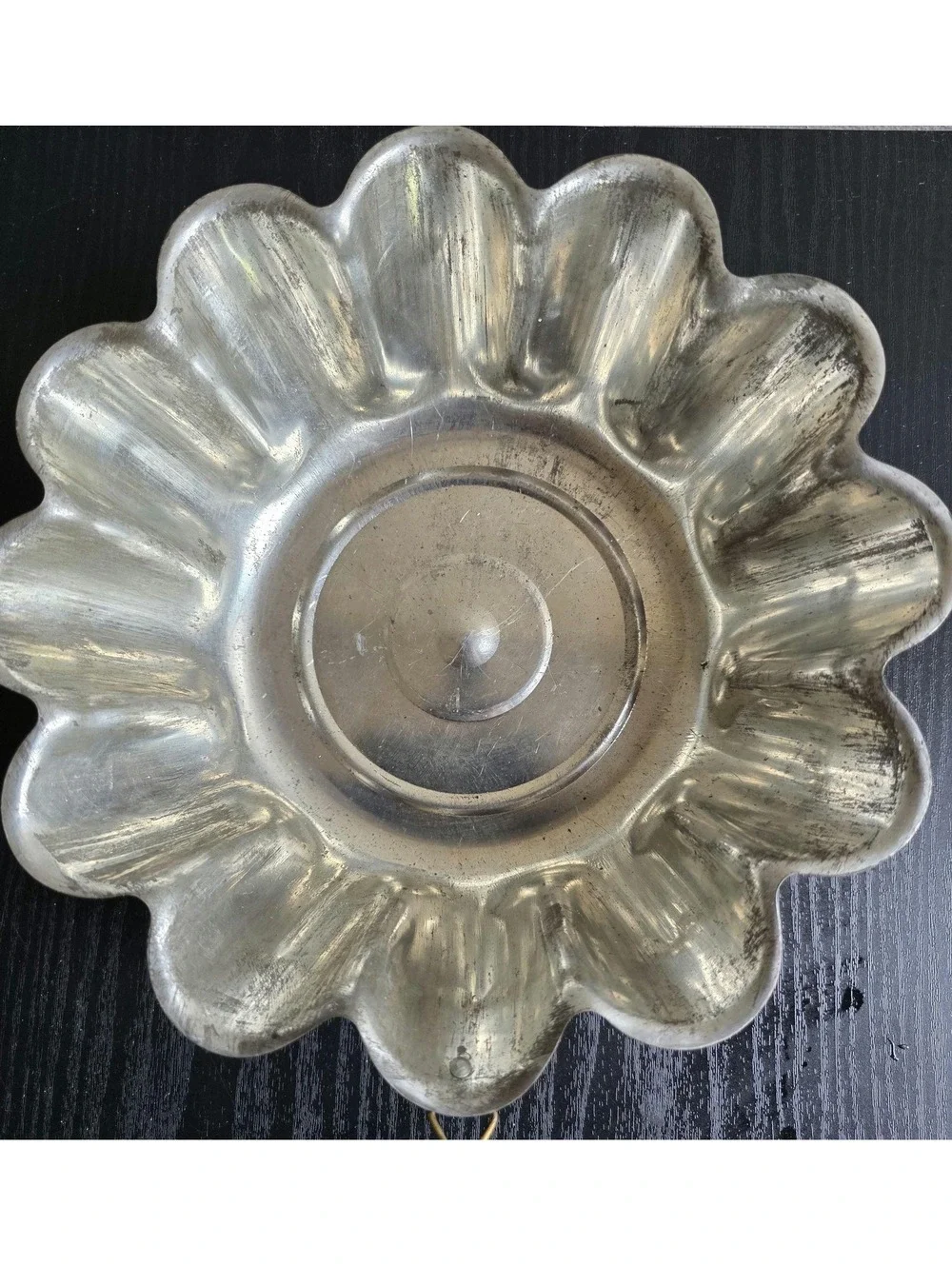 Vintage Made in Portugal Copper Wall Hanging Bowl with Tin Lining and Scalloped-